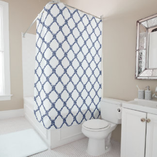 Rideaux De Douche Bleu de la Marine Noeuds Nautiques