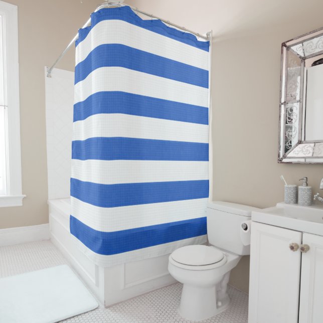 Rideaux De Douche Bleu de Nice (En situation)