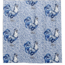 Bleu Delft Et Poulet Blanc Rooster
