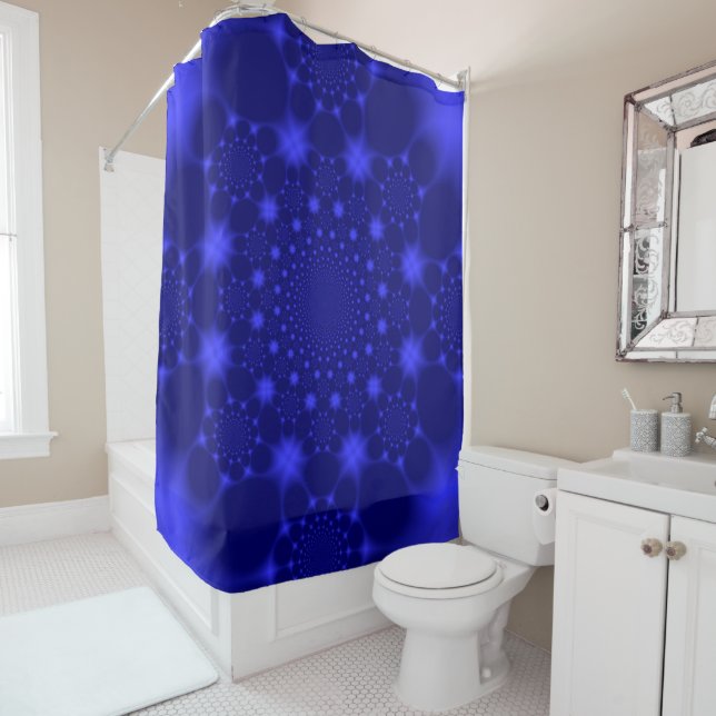 Rideaux De Douche Bleu éblouissant (En situation)