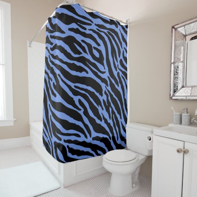 Rideaux De Douche Bleu et noir Posters de animaux (En situation)