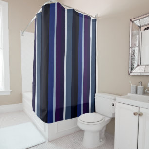 Rideaux De Douche Bleu et pourpre Abstrait rayures