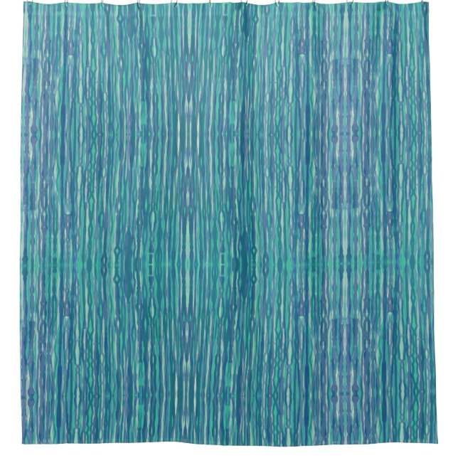 Rideaux De Douche Bleu et turquoise (Devant)