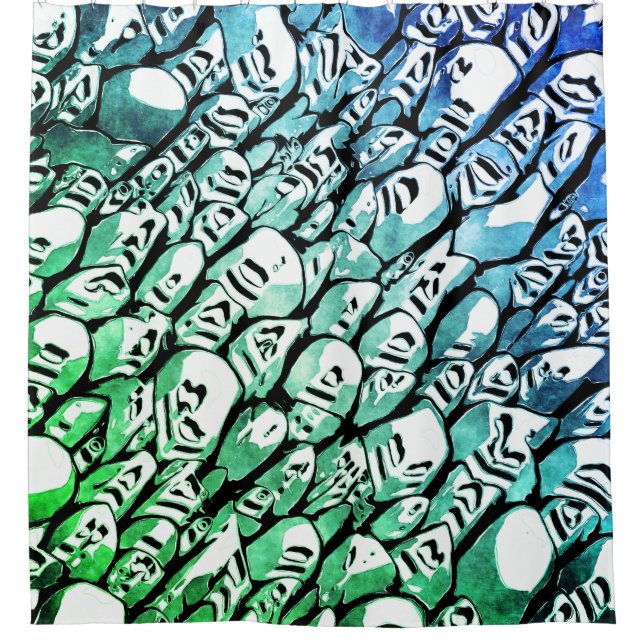 Rideaux De Douche Bleu et vert (Devant)