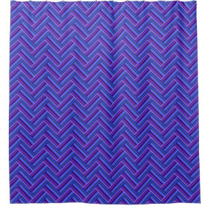 Rideaux De Douche Bleu et violet rayures double tissage