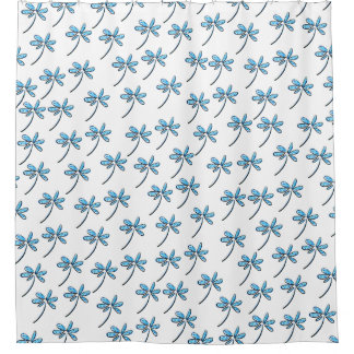 Rideaux De Douche bleu fleuri