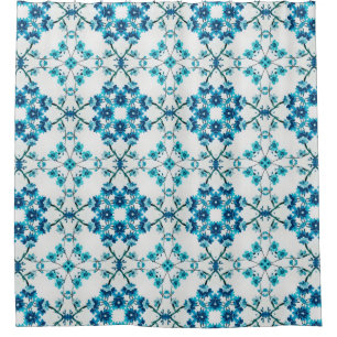 Rideaux De Douche Bleu floral élégant