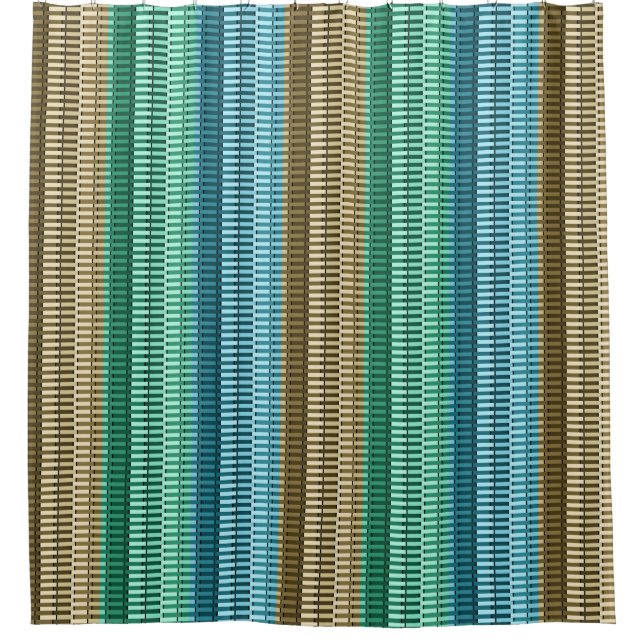 Rideaux De Douche Bleu Jaune Vert élégant Moderne Motif Abstrait (Devant)