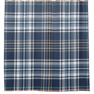 Rideaux De Douche Bleu Plaid Herringbone : Tartan Vintage