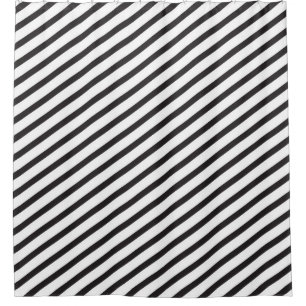Rideaux De Douche Bleu profond et blanc Diagonal Grandes Modernes