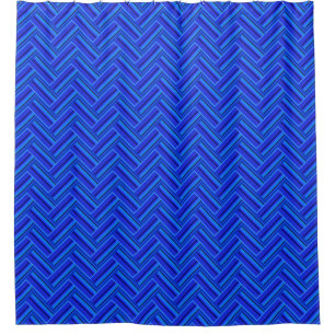 Rideaux De Douche Bleu rayures double motif