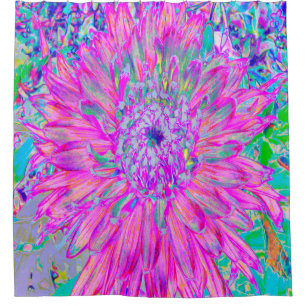 Rideaux De Douche Bleu rose et violet cool Artsy Dahlia Bloom