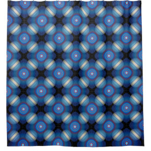 Rideaux De Douche Bleu Spacey Géométrique