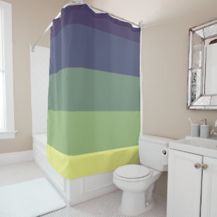 Rideaux De Douche Bleus + Blocage couleur vert