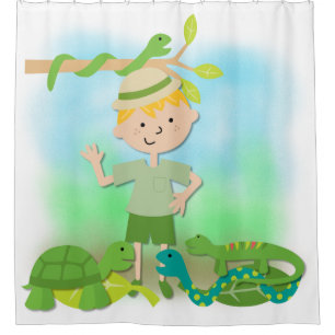 Rideaux De Douche Blond Boy sur Reptile Safari randonnée