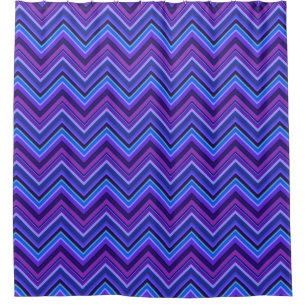 Rideaux De Douche Blue and purple zigzag
