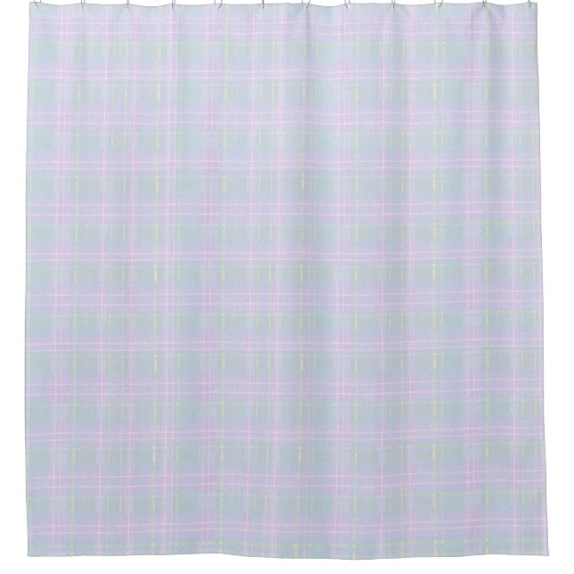 Rideaux De Douche  Blue Aqua Praire Plaid (Devant)