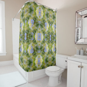 Rideaux De Douche Blue Hydrangea Fleur Abstraite Nature