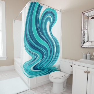 Rideaux De Douche Blue Ocean Wave Shower Curtain – Modern Bathroom