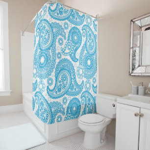 Rideaux De Douche Blue Paisley