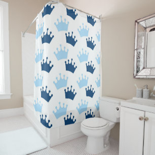 Rideaux De Douche Blue Royal Crowns Fairytale Prince Storybook