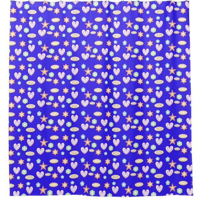 Rideaux De Douche Blue Shapes  (Devant)