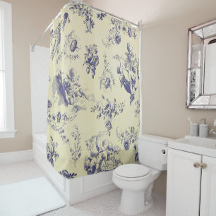 Rideaux De Douche Blue Toile France Pays Cherub Motif