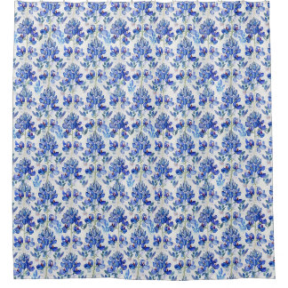 Rideaux De Douche Bluebonnet Fleur sauvage, Texas Botanical Floral