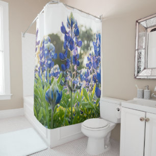 Rideaux De Douche Bluebonnets Blue Floral Texas Texan Elegant