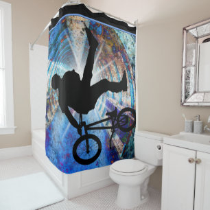Rideaux De Douche BMX dans le tunnel grunge
