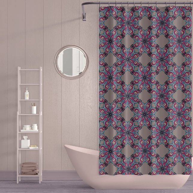 Rideaux De Douche Boho Bloom Shower Curtain in Warm Taupe (Créateur téléchargé)