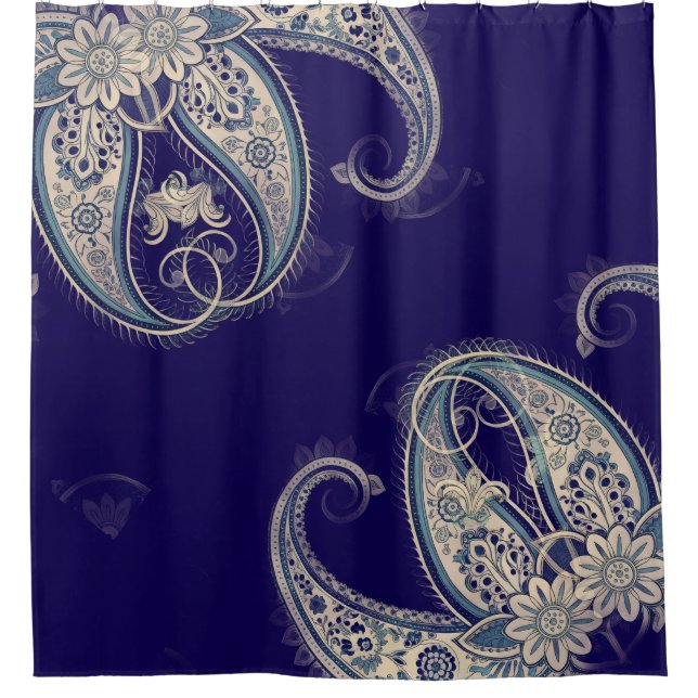 Rideaux De Douche Boho Chic Paisley Motif sans fil (Devant)