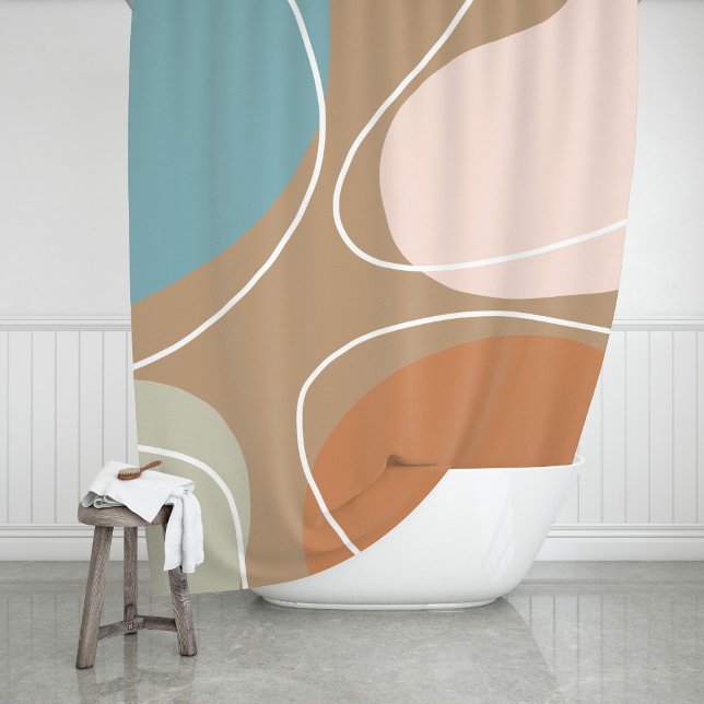 Rideaux De Douche Boho Contemporary Modern Abstrait Area (Créateur téléchargé)