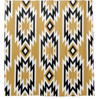 Rideaux De Douche Boho ethnique : motif géométrique vintage.