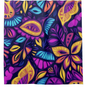 Rideaux De Douche Boho floral Abstrait coloré 2
