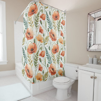 Rideaux De Douche Boho Garden of Beautiful Poppies