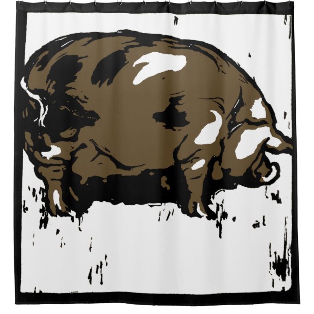 Rideaux De Douche Bois de l'État victorien Animaux de ferme Cochons (Devant)