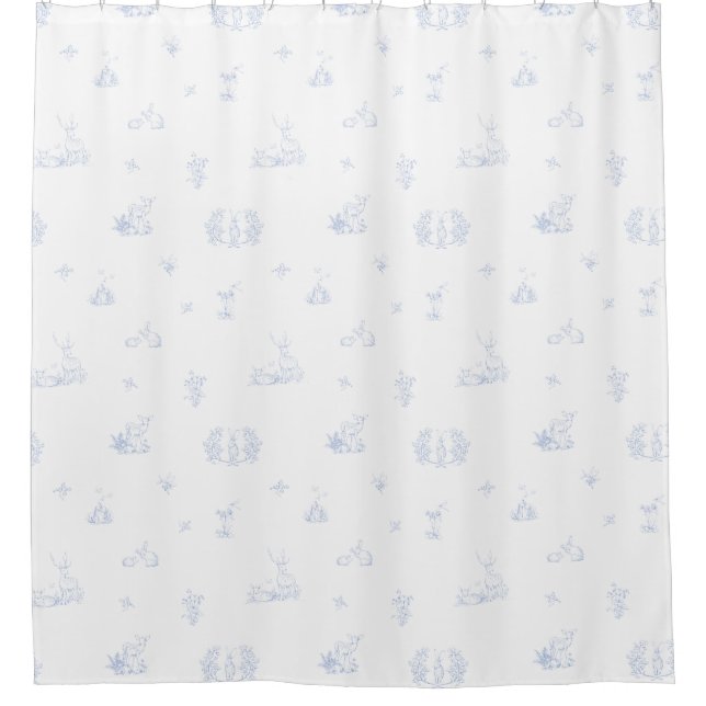 Rideaux De Douche Bois doux et défraîchi Toile Bleu Bleu (Devant)