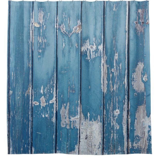 Rideaux De Douche Bois turquoise et marron (Devant)