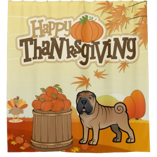 Rideaux De Douche Bon thanksgiving Shar Pei (Devant)