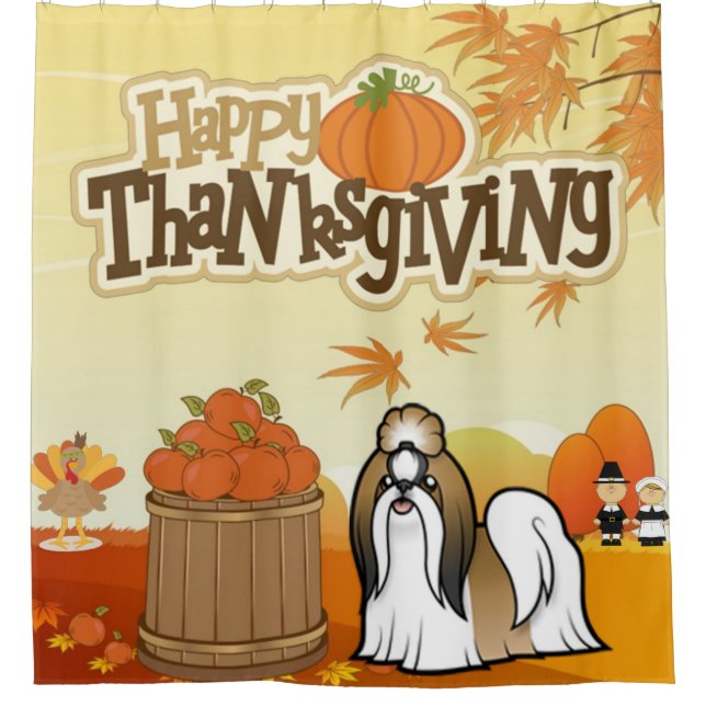 Rideaux De Douche Bon thanksgiving Shih Tzu (Devant)