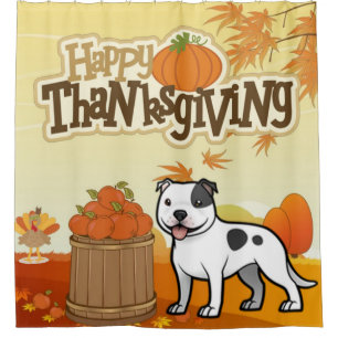 Rideaux De Douche Bon thanksgiving Staffordshire Bull Terrier