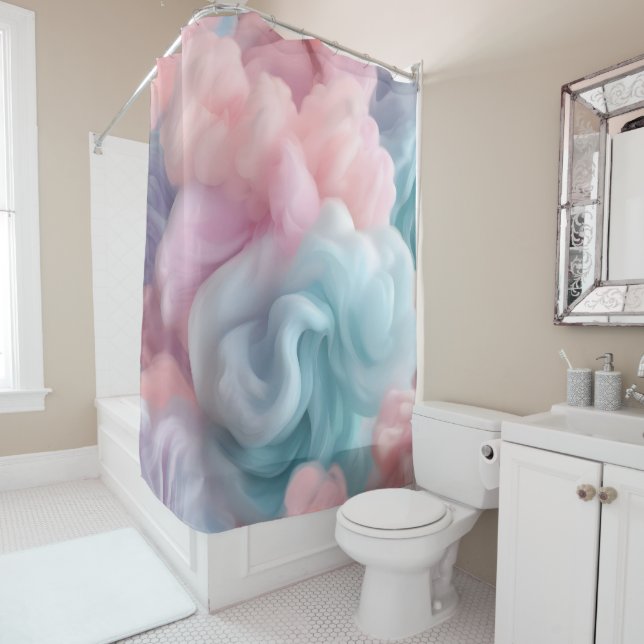 Rideaux De Douche Bonbons de coton Abstrait (En situation)