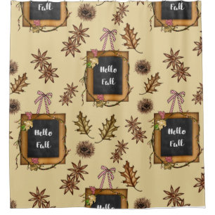 Rideaux De Douche Bonjour Automne - Feuilles d'automne Motif pour la