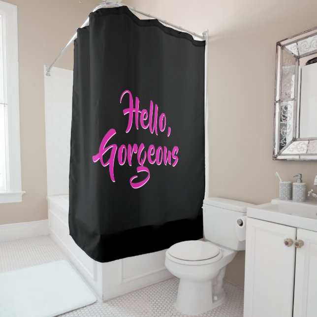 Rideaux De Douche Bonjour noir Girly magnifique de roses indien (En situation)