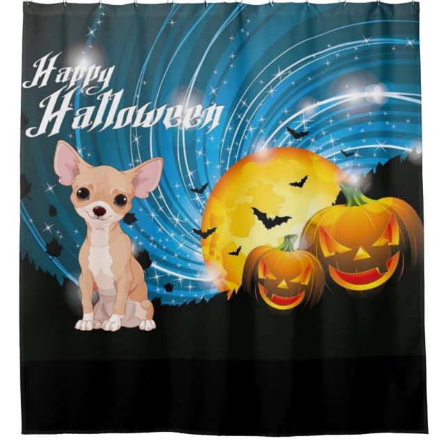 Rideaux De Douche Bonne Halloween Chihuahua (Devant)