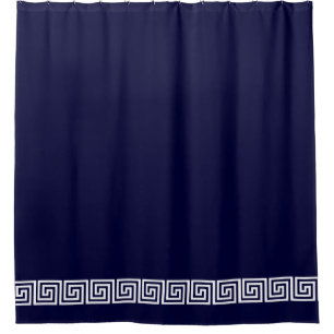Rideaux De Douche Bordure de la clé grecque blanche couleur personna