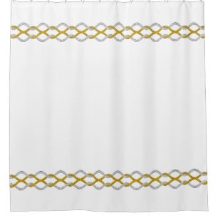 Rideaux De Douche Bordure de noeud - or argent + votre dos