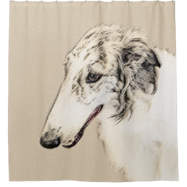 Rideaux De Douche Borzoi (Argent Brindle) Peinture Chien Art origina (Devant)