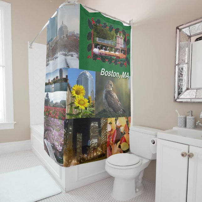 Rideaux De Douche Boston, Massachusetts Photo Collage (En situation)